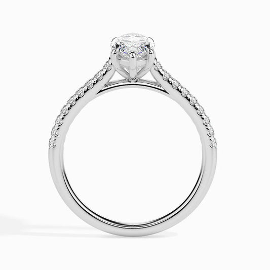 1.18 Carat Marquise Cut Diamond Pavé Engagement Ring