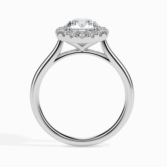 2.33 Carat Round Cut Diamond Halo Engagement Ring