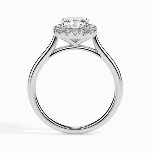 2.34 Carat Cushion Cut Diamond Halo Engagement Ring