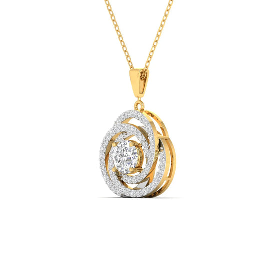 3.31 Carat Diamond Spiral Floral Shape Pendant