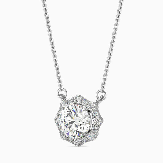 1.52 Carat center stone is a large round brilliant-cut diamond Pendant