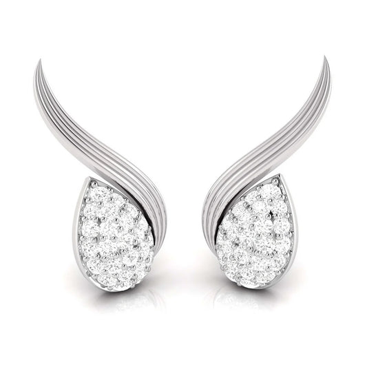 Pear Shaped Diamond Cluster Stud Earrings