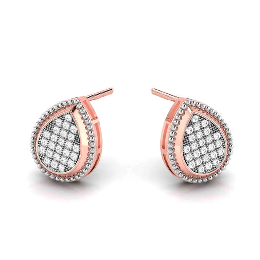 Teardrop-Shaped Diamond Stud Earrings