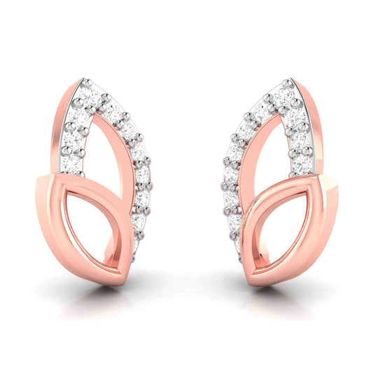 Marquise-Shape Overlapping Diamond Stud Earrings