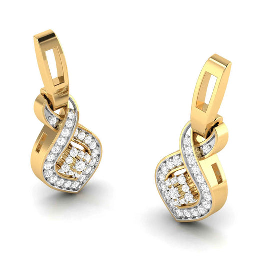 Diamond Teardrop Loop Earrings