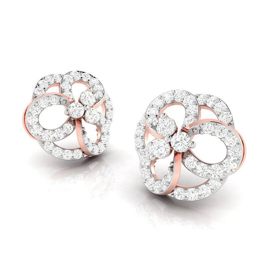 Diamond Petal Swirl Earrings