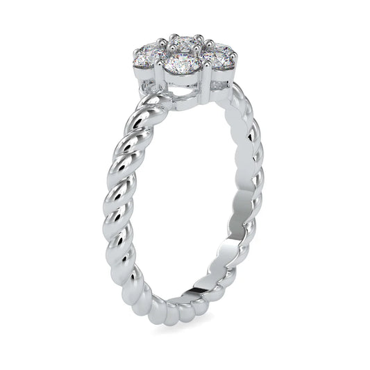 0.7 Carat Floral Cluster Diamond Ring