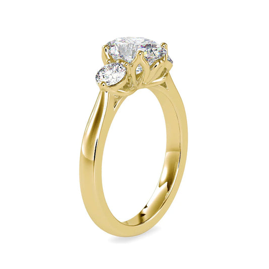 1.74 Carat Oval-Cut Three-Stone Diamond Ring