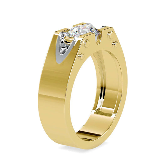 1.01 Carat Round-Cut Diamond Geometric Bridge Ring