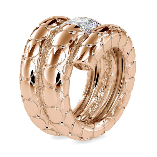 1.49 Carat Round-Cut Diamond Serpent-Inspired Wrap Ring