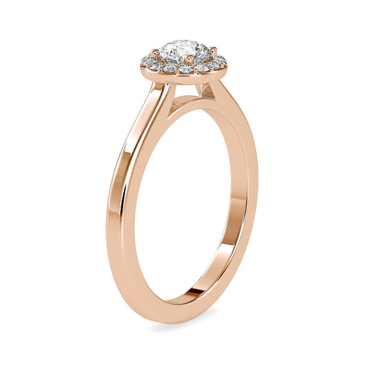 0.5 Carat Round Cut Halo Engagement Ring