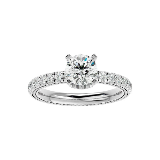 0.99 Carat Round Brilliant Cut Classic Diamond Engagement Ring