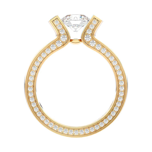 1.2 Carat Round Cut Modern Channel-Set Diamond Engagement Ring