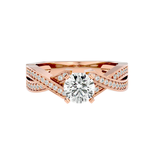 0.08 Carat Round-Shaped Split Shank Engagement Ring