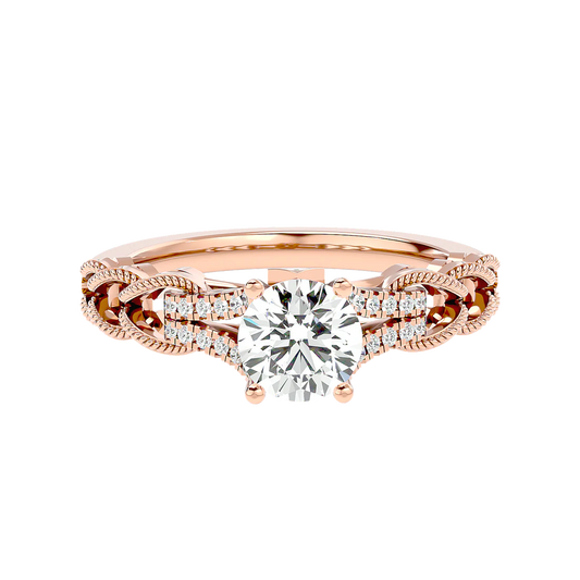 0.8 Carat Round-Shaped Braided Diamond Engagement Ring