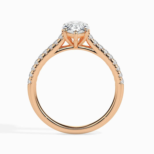 2.2 Carat Pear Cut Diamond Pavé Engagement Ring