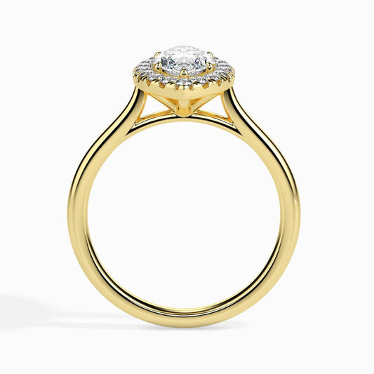 0.63 Carat Marquise Cut Diamond Halo Engagement Ring